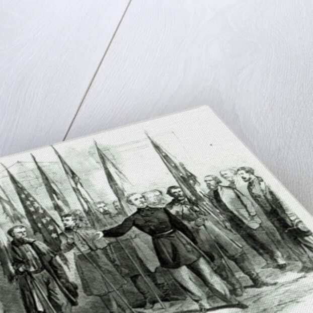 General Custer presenting captured Confederate flags in Washington on October 23rd 1864 by Alfred Rudolph Waud