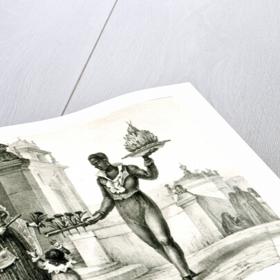 Flower seller outside a church door by Jean Baptiste Debret