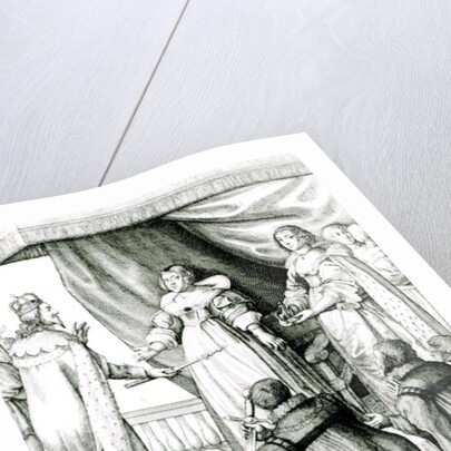 Charles I being given the sceptre and crown by French School