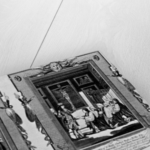 Lord Cromwell presents the bible to Henry VIII and Bishops presenting petition to James II in 1688 by English School