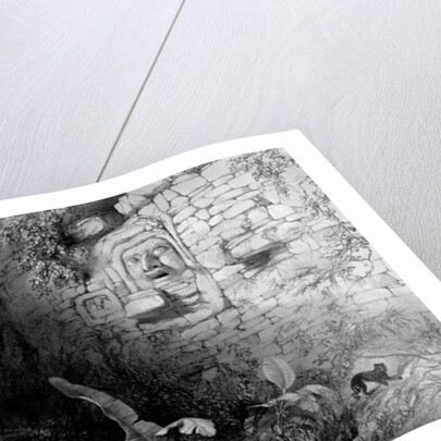 Head of Itzam Na, Izamal, Yucatan, Mexico, 1844 by Frederick Catherwood