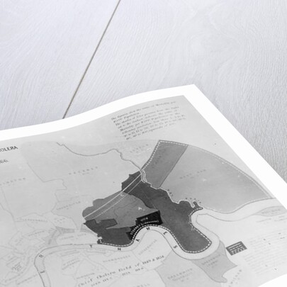 Map showing the Distribution of Deaths from Cholera in the Registration Districts of London, 1866 by English School