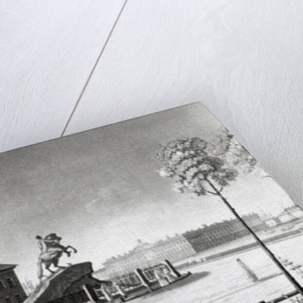 View of the statue of Peter the Great in Senate Square, St.Petersburg by French School