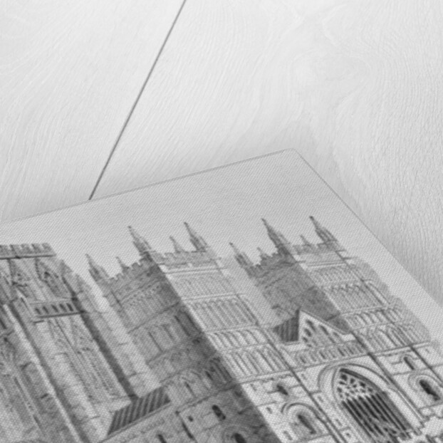 North-West view of Durham Cathedral by School English