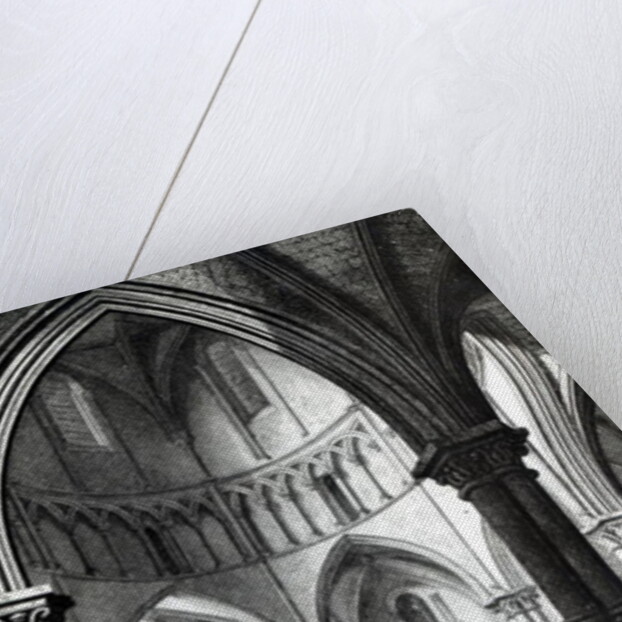 Interior of the Temple Church showing the effigies of the Knights 9b/w photo) by R.W. Billings