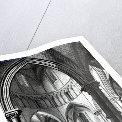 Interior of the Temple Church showing the effigies of the Knights 9b/w photo) by R.W. Billings