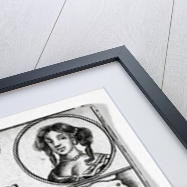 Queen of Clubs and Durham map, c.1675 by English School