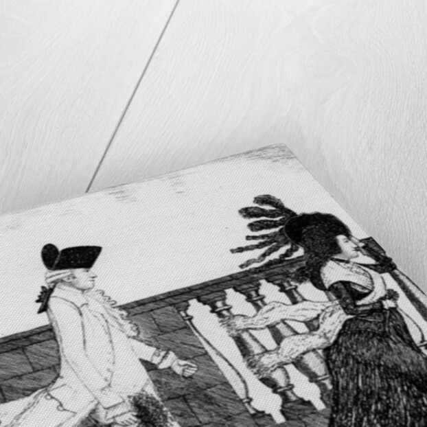 Dr James Graham going along the North Bridge in a high wind, 1785 by John Kay