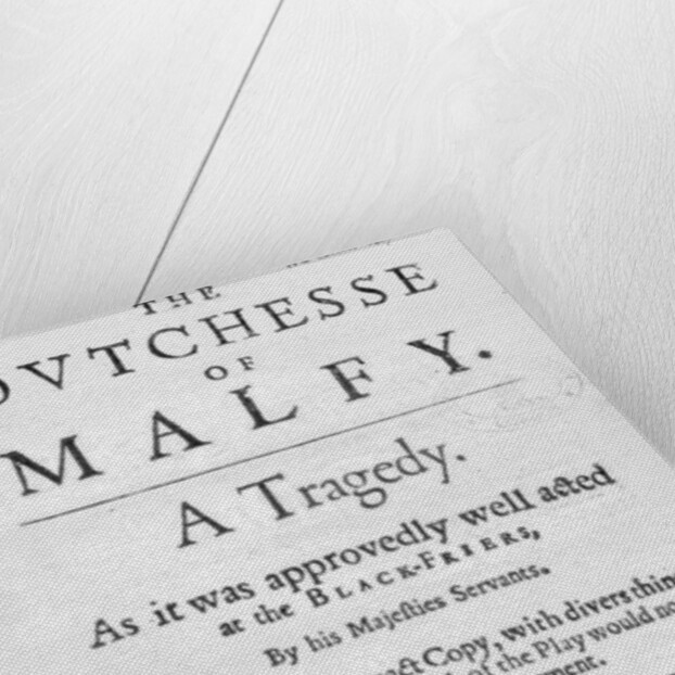 Title page of 'The Dutchesse of Malfy' by John Webster, 1640 by English School