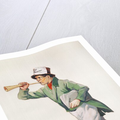 Newsboy selling 'The Observer' by English School