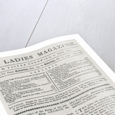 The Ladies Magazine, 1752 by English School