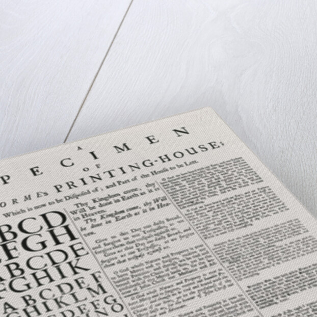A Specimen of Mr. J. Orme's Printing-house, 1698 by English School