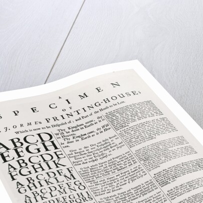 A Specimen of Mr. J. Orme's Printing-house, 1698 by English School