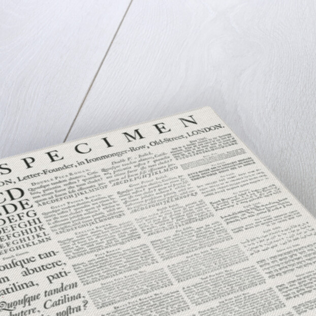 A Specimen by W.Caslon, 1734 by English School