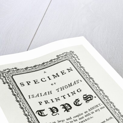 A specimen of Isaiah Thomas's printing types, 1785 by Anonymous