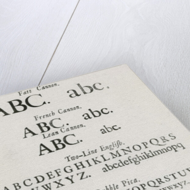 Specimen typefaces by English School