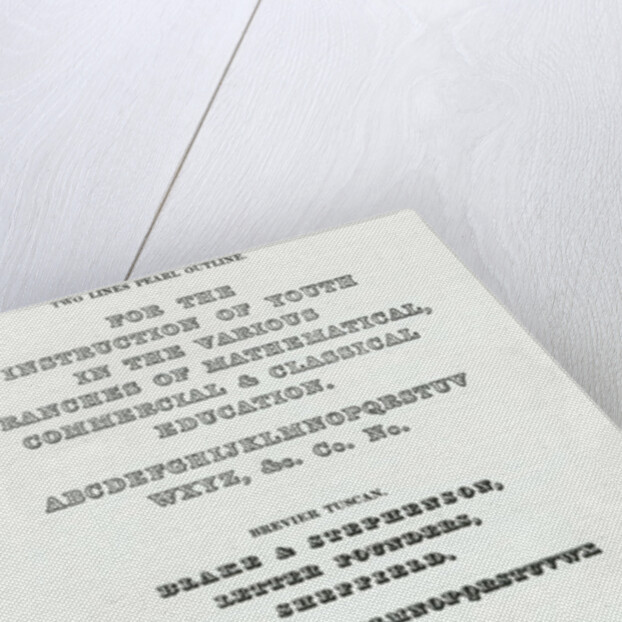 Specimen typefaces by English School