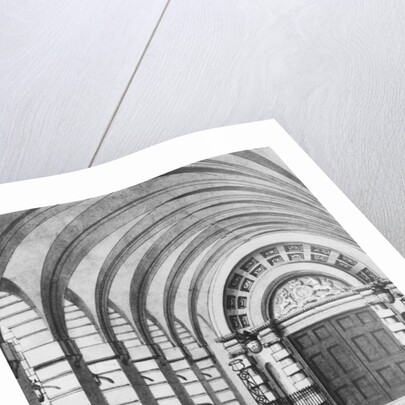 The Piazza Entrance to Covent Garden Theatre in the year 1808 by Thomas Hosmer Shepherd