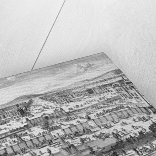 The stables and gates of Versailles seen from the Palace, 1683 by French School