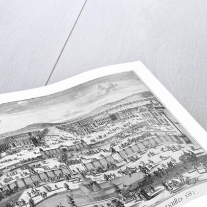 The stables and gates of Versailles seen from the Palace, 1683 by French School