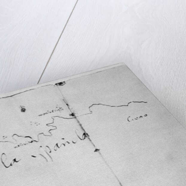 Sketch of the coast of Espanola, drawn by Columbus on the first voyage by Christopher (attr.to) Columbus