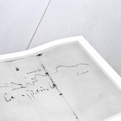 Sketch of the coast of Espanola, drawn by Columbus on the first voyage by Christopher (attr.to) Columbus