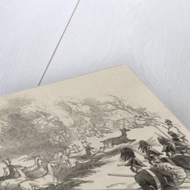 The Deer Shooting at Gotha: Deer breaking through the Chasseurs and Keepers by English School