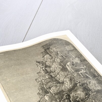 Ascent of the Great Pyramid, engraved from a photograph by English School