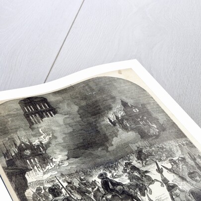 The burning of Old St. Paul's, 1666 by English School