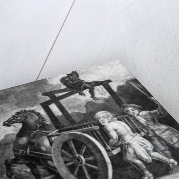 Titus Oates on the third day of his punishment in 1685, when he was stripped, tied to a cart and whipped from Aldgate to Newgate by English School