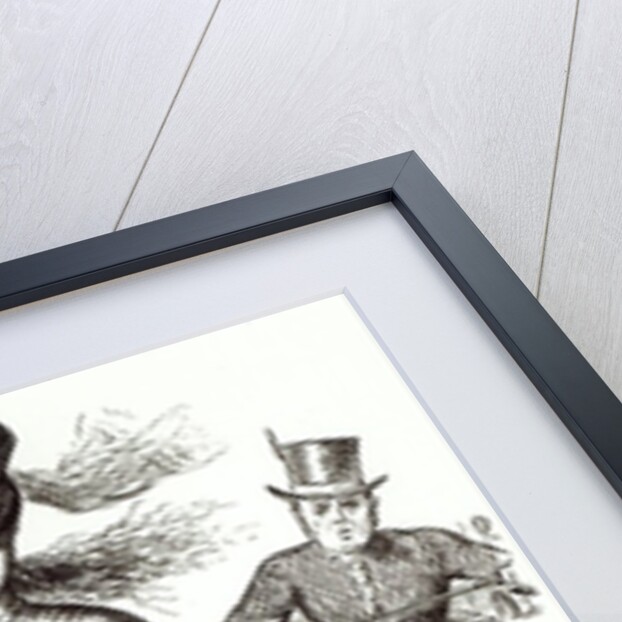 Cartoon of a Lady on a Velocipede, 1869 by American School