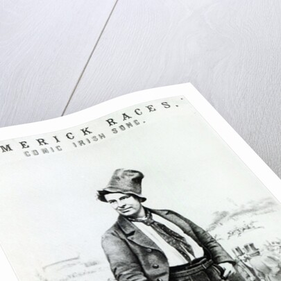 Advertisement for 'Limerick Races' a comic Irish song performed by Sam Collins by English School