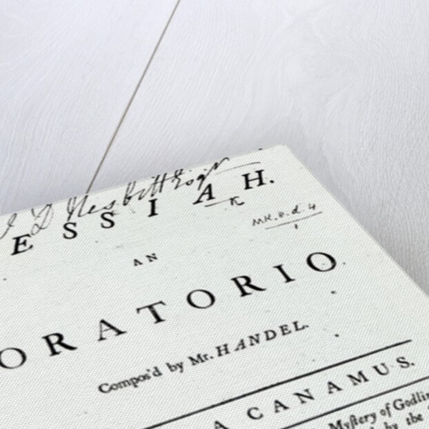 Cover of Sheet Music for Handel's Messiah by English School