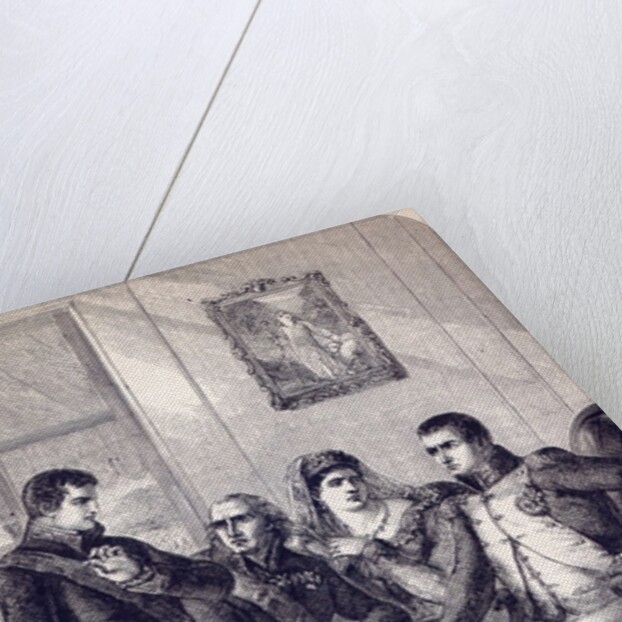 Ferdinand of Spain resigning his crown at the dictation of the Emperor Napoleon by English School