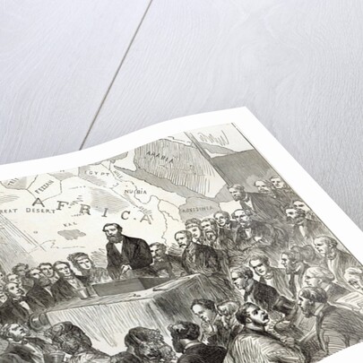 Sir Samuel Baker at the meeting of the Royal Geographical Society by English School