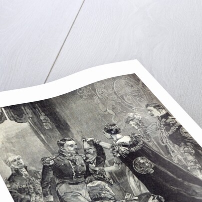 The Queen investing the Emperor of the French with the Order of the Garter by English School