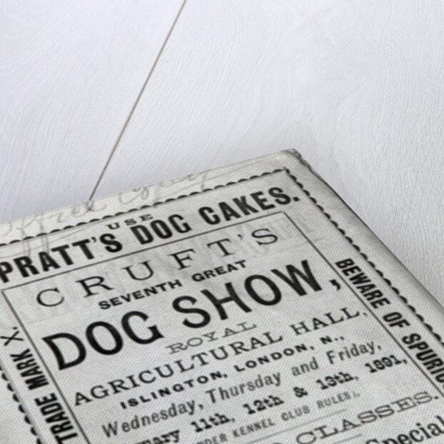 Poster advertising Cruft's Dog Show at the Royal Agricultural Hall in Islington, London in 1891 by English School