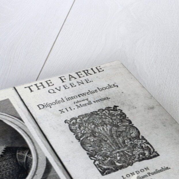 Portrait of Edmund Spenser and the frontispiece to his poem 'The Faerie Queene' , originally published in 1590 by George Vertue
