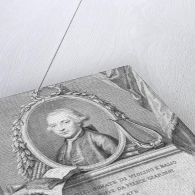 Sheet Music Cover with a portrait of Felice Giardini by Giovanni Battista Cipriani