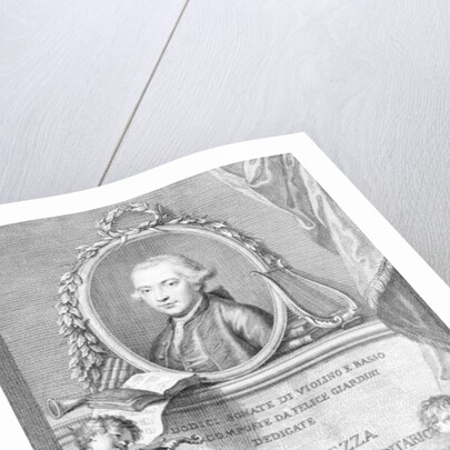 Sheet Music Cover with a portrait of Felice Giardini by Giovanni Battista Cipriani