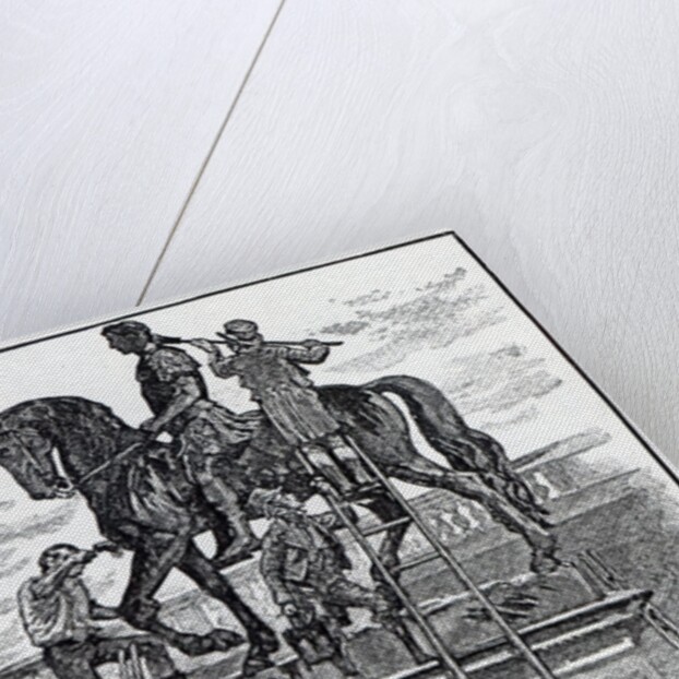 William III statue being painted black, Dublin, 1821 by English School