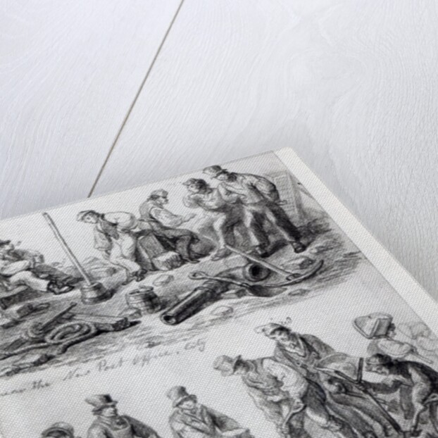 Workmen near the New Post Office in The City, London, 1828 by George the Elder Scharf