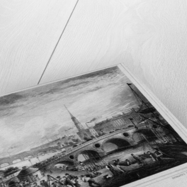 Broomielaw Bridge, Carlton Place, Clyde St., Glasgow, engraved by Joseph Swan, 1830 by John (after) Fleming