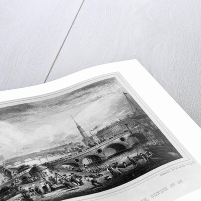 Broomielaw Bridge, Carlton Place, Clyde St., Glasgow, engraved by Joseph Swan, 1830 by John (after) Fleming
