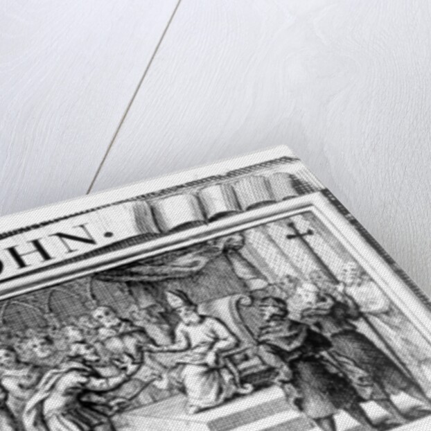 King John surrenders his crown to Pandulph Masca, Papal Legate, at Dover in May, 1213 by English School