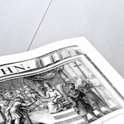 King John surrenders his crown to Pandulph Masca, Papal Legate, at Dover in May, 1213 by English School