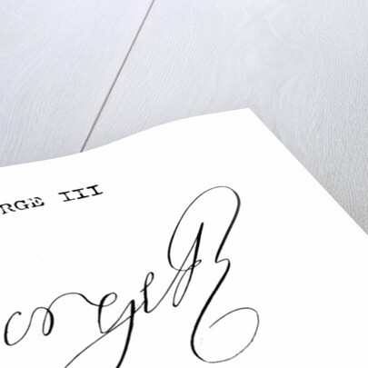 Signature of King George III by English School