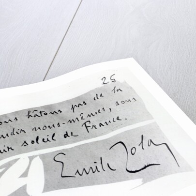 Signature of Emile Zola by Anonymous