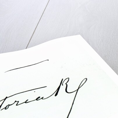 Signature of Queen Victoria (pen and ink on paper by Anonymous