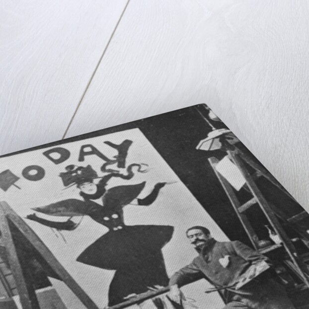 Dudley Hardy painting a poster for the magazine journal 'Today', c.1890s by English Photographer